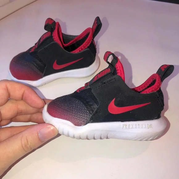 Nike Toddler Boy Flex Runner TD University Red And Black Sneaker Shoe Size 3 - Picture 6 of 8